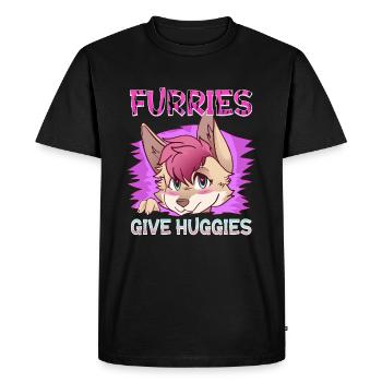 Furries give Huggies I Furry Fandom I Cosplay - Men's Premium Organic T-Shirt - black - Front - Nico (187cm)