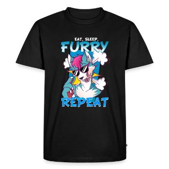 Eat Sleep Furry Repeat I Furries Fandom Cosplay - Men's Premium Organic T-Shirt - black - Front - Nico (187cm)