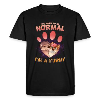 C’est difficile d’être normal, je suis un cosplay à fourrure - T-shirt Premium bio Homme - noir - Devant - Nico (187cm)
