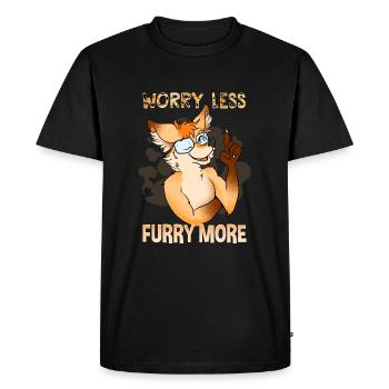 Worry less Furry more I Fursona Cosplay Fandom - Men's Premium Organic T-Shirt - black - Front - Nico (187cm)