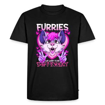 Furries we want to be different I Furries Fandom - Men's Premium Organic T-Shirt - black - Front - Nico (187cm)