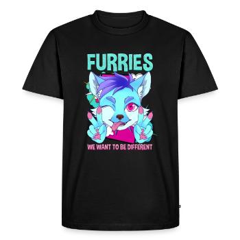 Furries we want to be different I Furries Fandom - Men's Premium Organic T-Shirt - black - Front - Nico (187cm)