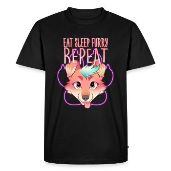 Eat Sleep Furry Repeat I Furries Fandom Cosplay - Men's Premium Organic T-Shirt - black - Front - Nico (187cm)