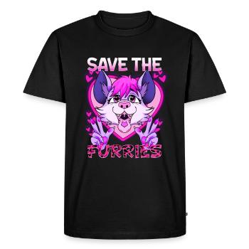 Save the Furries I Furry Fandom Anime Cosplay - Men's Premium Organic T-Shirt - black - Front - Nico (187cm)