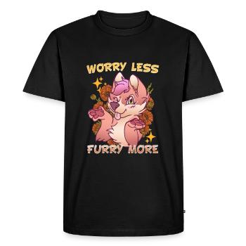 Worry less Furry more I Fursona Cosplay Fandom - Men's Premium Organic T-Shirt - black - Front - Nico (187cm)