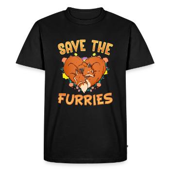 Save the Furries I Furry Fandom Anime Cosplay - Men's Premium Organic T-Shirt - black - Front - Nico (187cm)