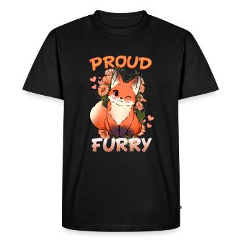Proud Furry I Furries Cosplay Fandom - Men's Premium Organic T-Shirt - black - Front - Nico (187cm)