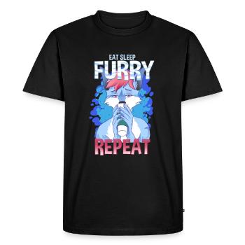 Eat Sleep Furry Repeat I Furries Fandom Cosplay - Men's Premium Organic T-Shirt - black - Front - Nico (187cm)