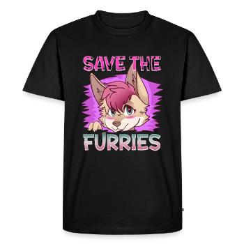 Save the Furries I Furry Fandom Anime Cosplay - Men's Premium Organic T-Shirt - black - Front - Nico (187cm)