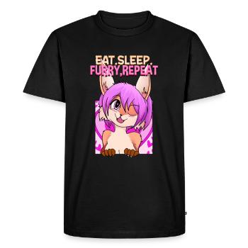 Eat Sleep Furry Repeat I Furries Fandom Cosplay - Men's Premium Organic T-Shirt - black - Front - Nico (187cm)