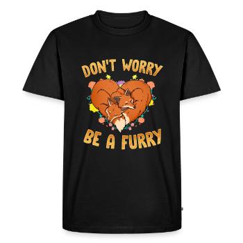 Don't worry be Furry I Furries Fandom I Anime - Men's Premium Organic T-Shirt - black - Front - Nico (187cm)