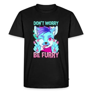 Don't worry be Furry I Furries Fandom I Anime - Men's Premium Organic T-Shirt - black - Front - Nico (187cm)