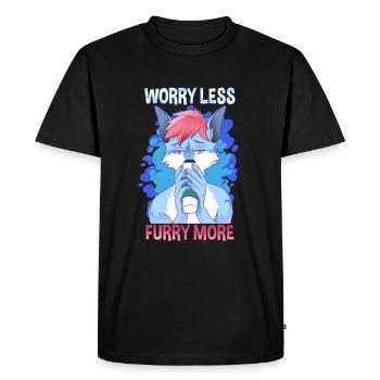 Worry less Furry more I Fursona Cosplay Fandom - Men's Premium Organic T-Shirt - black - Front - Nico (187cm)