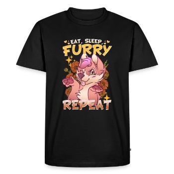Eat Sleep Furry Repeat I Furries Fandom Cosplay - Men's Premium Organic T-Shirt - black - Front - Nico (187cm)