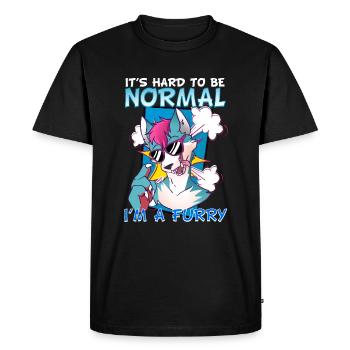 C’est difficile d’être normal, je suis un cosplay à fourrure - T-shirt Premium bio Homme - noir - Devant - Nico (187cm)