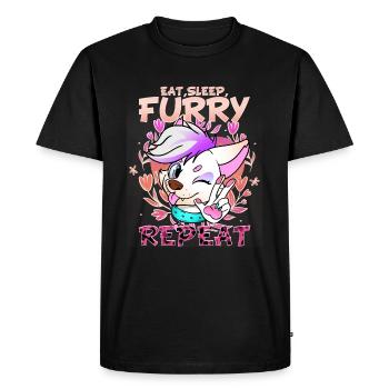 Eat Sleep Furry Repeat I Furries Fandom Cosplay - Men's Premium Organic T-Shirt - black - Front - Nico (187cm)
