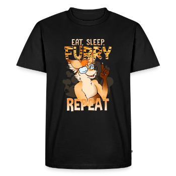 Eat Sleep Furry Repeat I Furries Fandom Cosplay - Men's Premium Organic T-Shirt - black - Front - Nico (187cm)