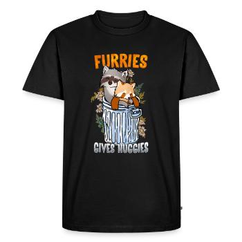Furries give Huggies I Furry Fandom I Cosplay - Men's Premium Organic T-Shirt - black - Front - Nico (187cm)