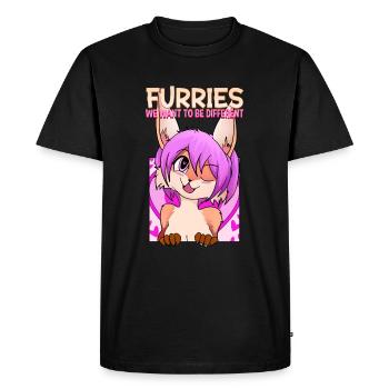 Furries we want to be different I Furries Fandom - Men's Premium Organic T-Shirt - black - Front - Nico (187cm)