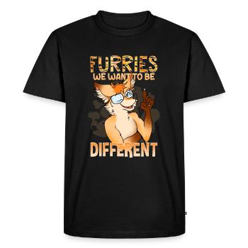 Furries we want to be different I Furries Fandom - Men's Premium Organic T-Shirt - black - Front - Nico (187cm)