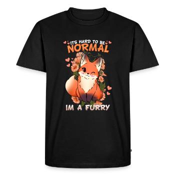 C’est difficile d’être normal, je suis un cosplay à fourrure - T-shirt Premium bio Homme - noir - Devant - Nico (187cm)