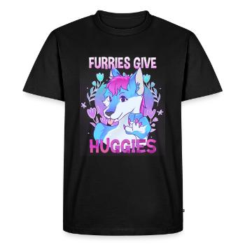 Furries give Huggies I Furry Fandom I Cosplay - Men's Premium Organic T-Shirt - black - Front - Nico (187cm)