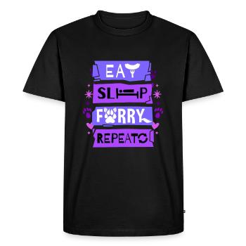Eat Sleep Furry Repeat I Furries Fandom Cosplay - Men's Premium Organic T-Shirt - black - Front - Nico (187cm)