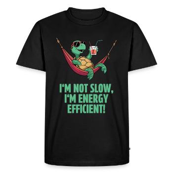 Efficacité détendue des tortues - T-shirt Premium bio Homme - noir - Devant - Nico (187cm)