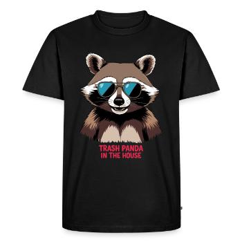 Trash Panda avec lunettes de soleil - Cool Raccoon - T-shirt Premium bio Homme - noir - Devant - Nico (187cm)