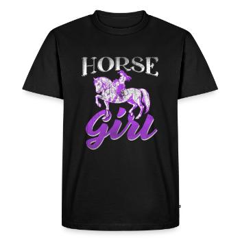 Cheval Cheval Fille Fille - T-shirt Premium bio Homme - noir - Devant - Nico (187cm)