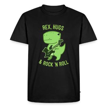 Rex, Hugs et Rock 'n Roll - T-shirt Premium bio Homme - noir - Devant - Nico (187cm)