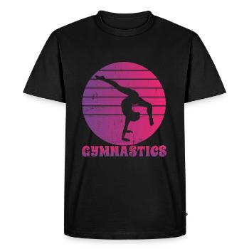 Gymnastique - Gymnastique Rétro Silhoutte - Gymnaste - T-shirt Premium bio Homme - noir - Devant - Nico (187cm)