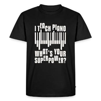 Professeur de piano - T-shirt Premium bio Homme - noir - Devant - Nico (187cm)