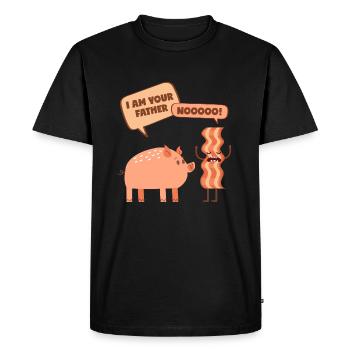 Cochon au bacon: Je suis ton père! - T-shirt Premium bio Homme - noir - Devant - Nico (187cm)