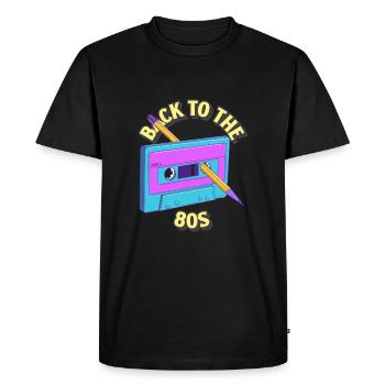 80 ans de fête cassettes costume rétro - T-shirt Premium bio Homme - noir - Devant - Nico (187cm)