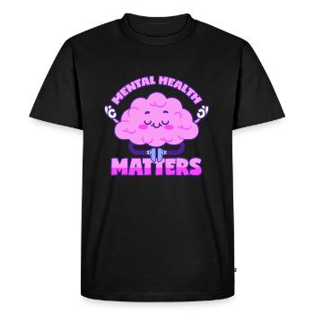 Santé mentale Thérapie psychique Cerveau - T-shirt Premium bio Homme - noir - Devant - Nico (187cm)