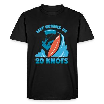 20 nœuds disant Kitesurf Sports nautiques Kitesurfer - T-shirt Premium bio Homme - noir - Devant - Nico (187cm)