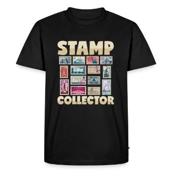 Collectionneur de timbres Franked Letters Post - T-shirt Premium bio Homme - noir - Devant - Nico (187cm)