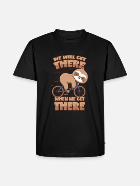 Sloth Bicycle Saying - Men's Premium Organic T-Shirt - black