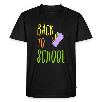 la rentrée scolaire - T-shirt Premium bio Homme - noir - Devant - Nico (187cm)