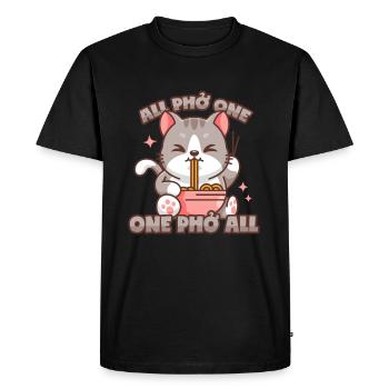 Phở Chat Vietnamien Pho Soupe Pun - T-shirt Premium bio Homme - noir - Devant - Nico (187cm)