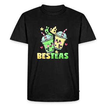 Bubble Tea Friendship Besties BesTeas - Men's Premium Organic T-Shirt - black - Front - Nico (187cm)