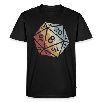 20-sided Cube Retro Style Vintage - Men's Premium Organic T-Shirt - black - Front - Nico (187cm)