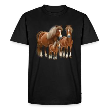 Shetland Pony Familie Famille Shetty - T-shirt Premium bio Homme - noir - Devant - Nico (187cm)