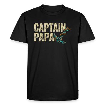 Captain Papa Sailing Life Boating Sailor - T-shirt Premium bio Homme - noir - Devant - Nico (187cm)