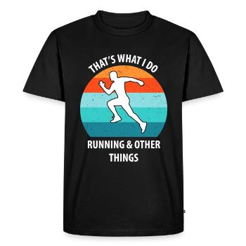 Faire du jogging - T-shirt Premium bio Homme - noir - Devant - Nico (187cm)