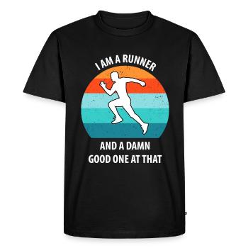 Faire du jogging - T-shirt Premium bio Homme - noir - Devant - Nico (187cm)