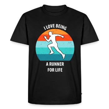 Faire du jogging - T-shirt Premium bio Homme - noir - Devant - Nico (187cm)