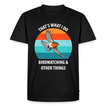 Observation des oiseaux Observation des oiseaux Observation des oiseaux - T-shirt Premium bio Homme - noir - Devant - Nico (187cm)