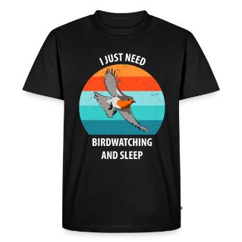 Observation des oiseaux Observation des oiseaux Observation des oiseaux - T-shirt Premium bio Homme - noir - Devant - Nico (187cm)